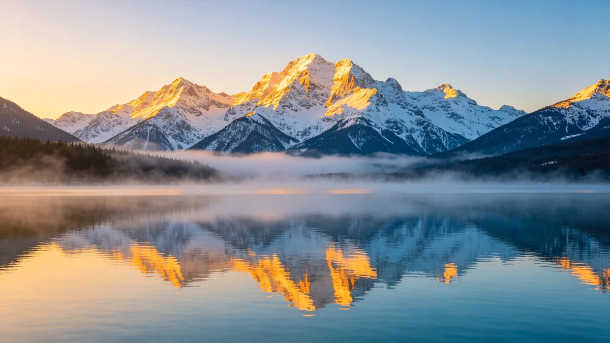 雪山湖泊风景壁纸1