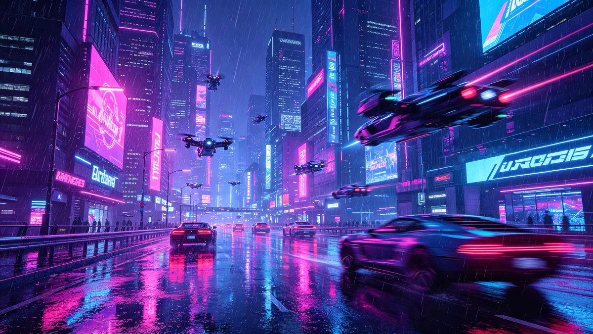 赛博朋克壁纸生成示例1