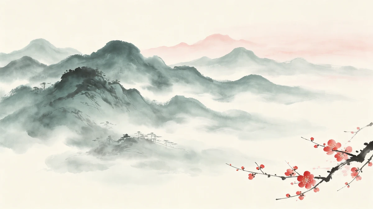 水墨国风壁纸生成示例1